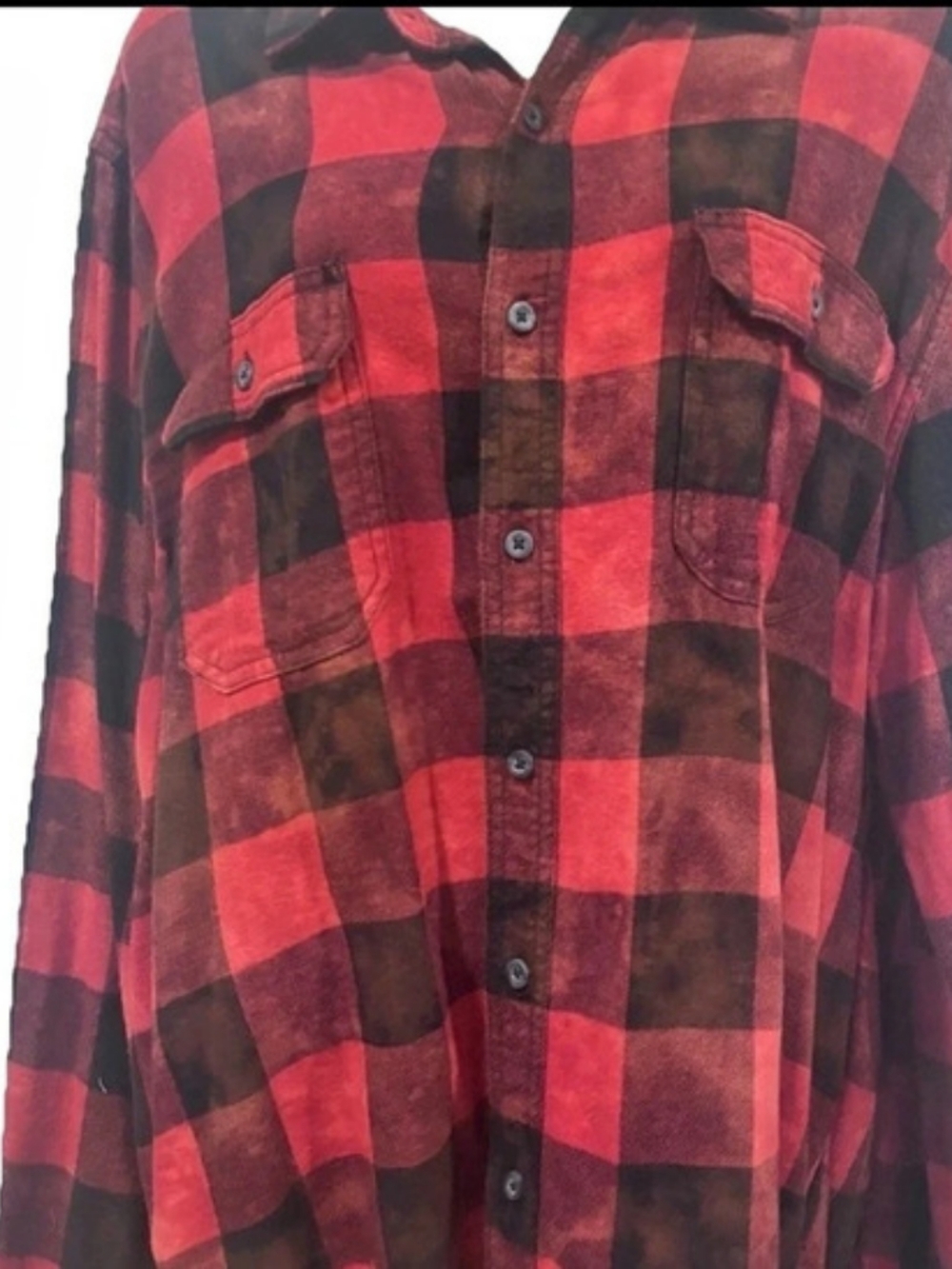 Red & Black Plaid Button Down Shirt